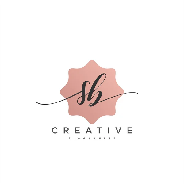 Eerste Handschrift Minimalistische Geometrische Logo Template Vector Kunst Logo Voor — Stockvector