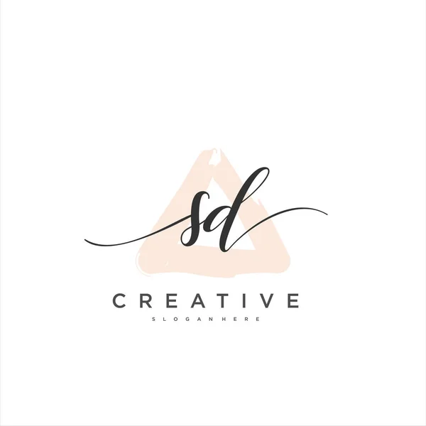 Eerste Handschrift Minimalistische Geometrische Logo Template Vector Kunst Logo Voor — Stockvector