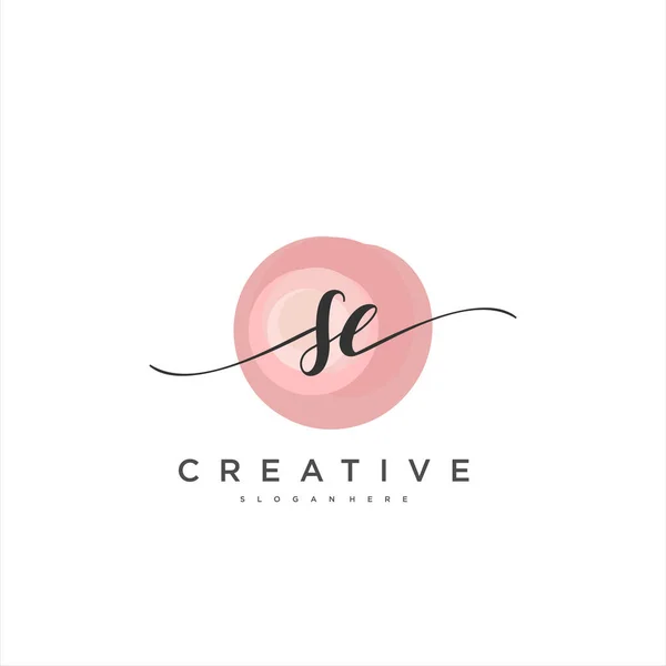 Initial Handwriting Minimalist Geometric Logo Template Vector Art Logo Business — Stock Vector