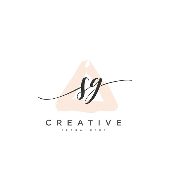 Initiële Handschrift Minimalistische Geometrische Logo Template Vector Kunst Logo Voor — Stockvector