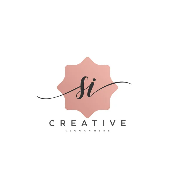 Initiële Handschrift Minimalistische Geometrische Logo Template Vector Kunst Logo Voor — Stockvector