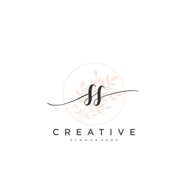 Eerste Handschrift Minimalistische Geometrische Logo Template Vector Kunst Logo Voor — Stockvector