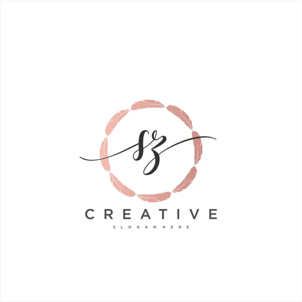 Eerste Handschrift Minimalistische Geometrische Logo Template Vector Kunst Logo Voor — Stockvector