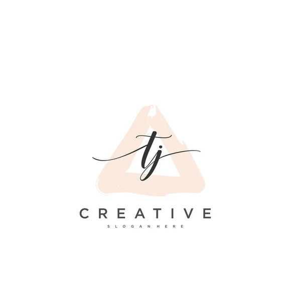 Eerste Handschrift Minimalistische Geometrische Logo Template Vector Kunst Logo Voor — Stockvector