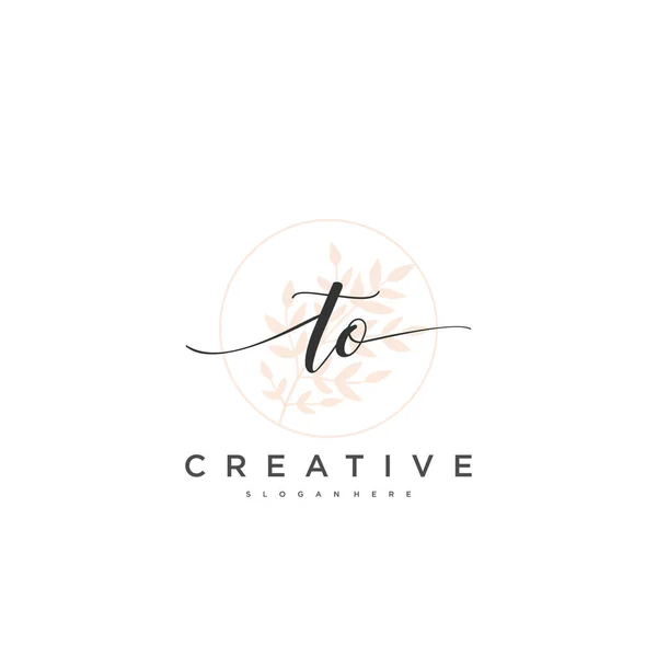 Initieel Handschrift Minimalistische Geometrische Logo Template Vector Kunst Logo Voor — Stockvector