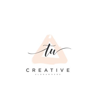 TW İlk el yazısı minimalist geometrik logo şablon vektör sanatı, iş güzelliği, moda ve diğer sanat modelleri için logo