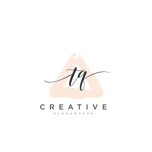 Eerste Handschrift Minimalistische Geometrische Logo Template Vector Kunst Logo Voor — Stockvector