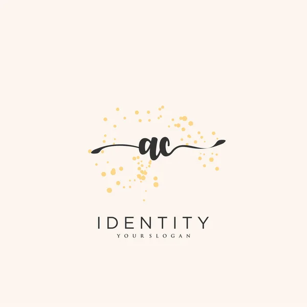 Handwriting Logo Art Vectoriel Signature Initiale Mariage Mode Bijoux Boutique — Image vectorielle