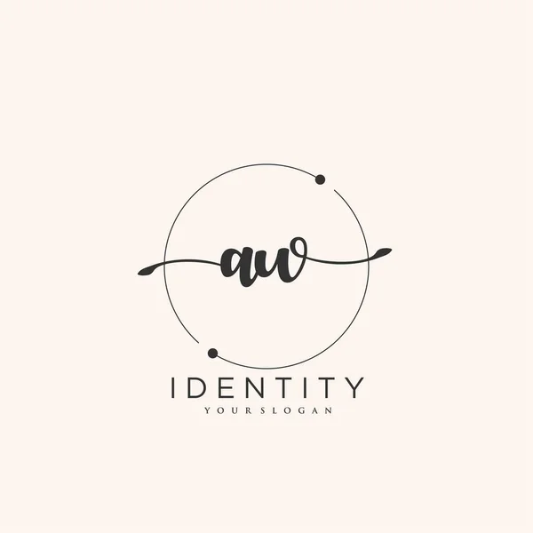 Handwriting Logo Vector Art Initial Signature Wedding Fashion Jewerly Boutique — Vector de stock