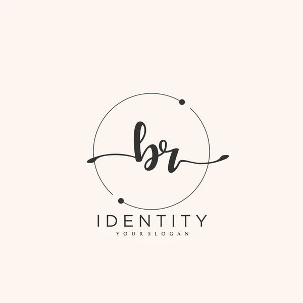 Handwriting Logo Vector Art Initial Signature Wedding Fashion Jewerly Boutique — Archivo Imágenes Vectoriales