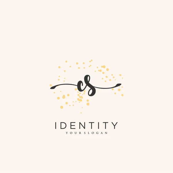Handwriting Logo Art Vectoriel Signature Initiale Mariage Mode Bijoux Boutique — Image vectorielle
