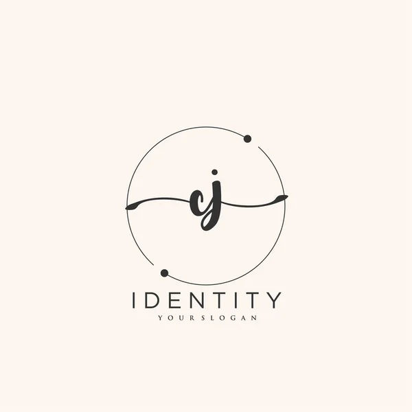 Handwriting Logo Vector Art Initial Signature Wedding Fashion Jewerly Boutique — Vector de stock