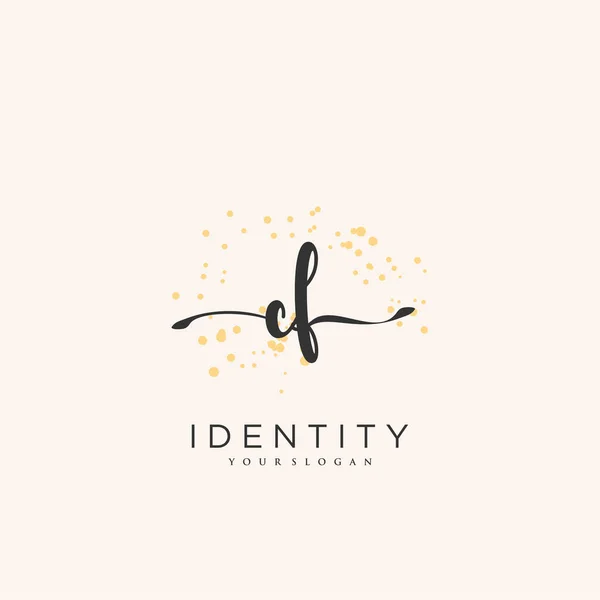 Handschrift Logo Vector Kunst Van Eerste Handtekening Bruiloft Mode Jwerly — Stockvector