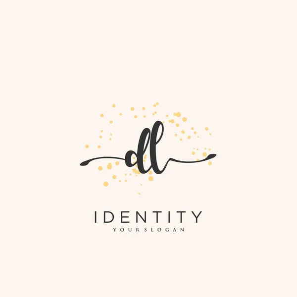 Handwriting Logo Vector Art Initial Signature Wedding Fashion Jewerly Boutique — Archivo Imágenes Vectoriales