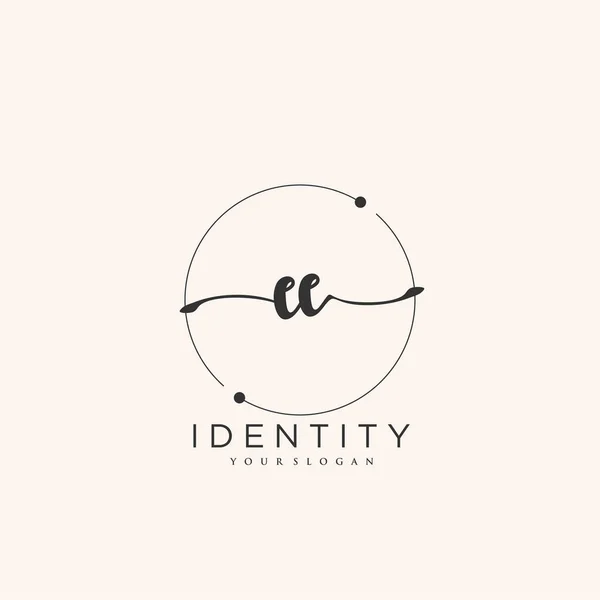 Handwriting Logo Vector Art Initial Signature Wedding Fashion Jewerly Boutique — Vector de stock