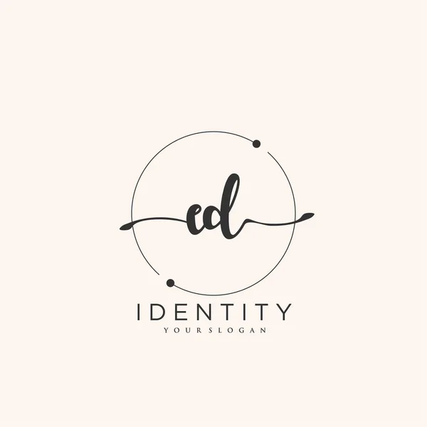 Handwriting Logo Vector Art Initial Signature Wedding Fashion Jewerly Boutique — Vector de stock