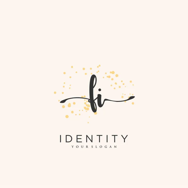 Handschrift Logo Vector Kunst Van Eerste Handtekening Bruiloft Mode Jwerly — Stockvector