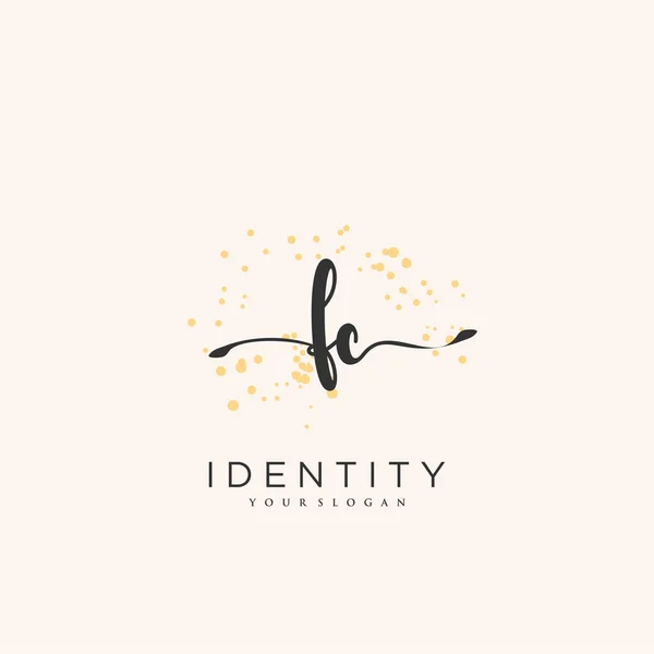 Handwriting Logo Vector Art Initial Signature Wedding Fashion Jewerly Boutique — Stock Vector