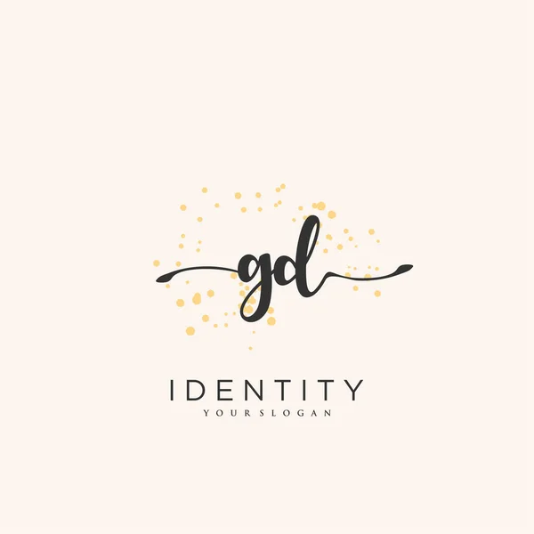 Handwriting Logo Vector Art Initial Signature Wedding Fashion Jewerly Boutique — Stockvektor