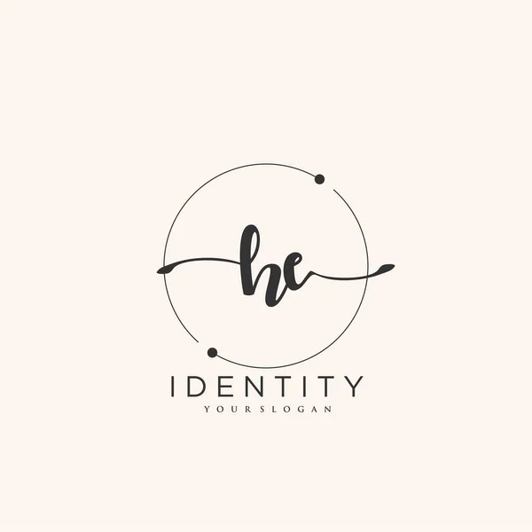 Écriture Logo Vectoriel Art Signature Initiale Mariage Mode Bijoux Boutique — Image vectorielle