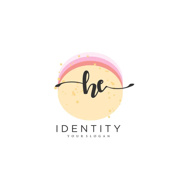 Handwriting Logo Vector Art Initial Signature Wedding Fashion Jewerly Boutique — Vetor de Stock