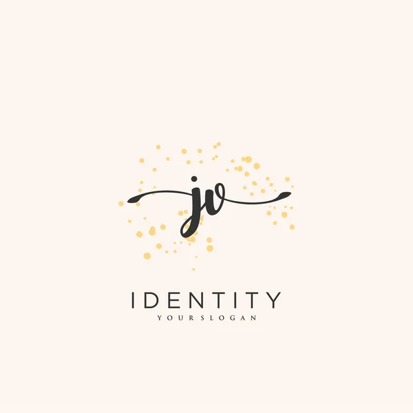 Handwriting Logo Vector Art Initial Signature Wedding Fashion Jewerly Boutique — Archivo Imágenes Vectoriales