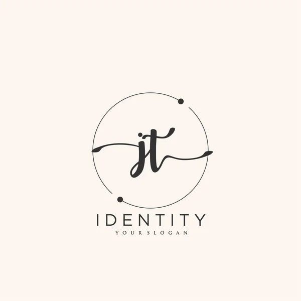 Handwriting Logo Art Vectoriel Signature Initiale Mariage Mode Bijoux Boutique — Image vectorielle