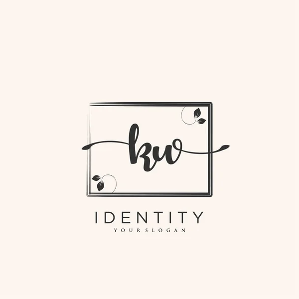 Handwriting Logo Art Vectoriel Signature Initiale Mariage Mode Bijoux Boutique — Image vectorielle