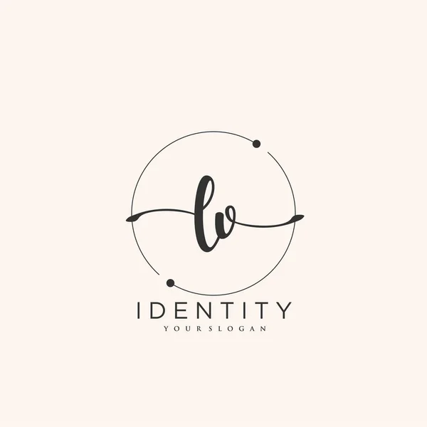 Handwriting Logo Vector Art Initial Signature Wedding Fashion Jewerly Boutique — Archivo Imágenes Vectoriales