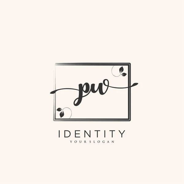 Handwriting Logo Vector Art Initial Signature Wedding Fashion Jewerly Boutique — Stok Vektör