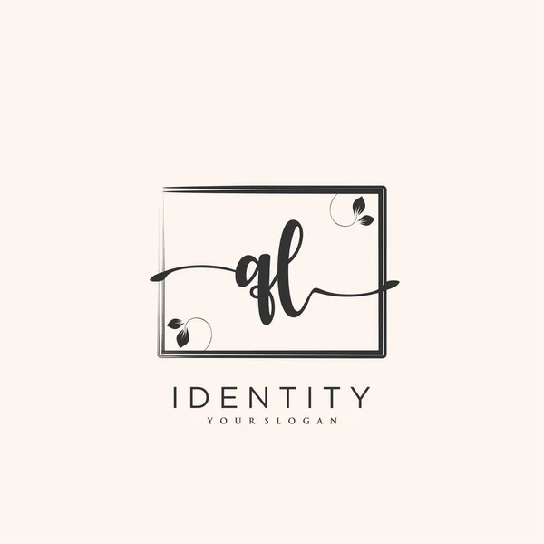 Handwriting Logo Vector Art Initial Signature Wedding Fashion Jewerly Boutique — Vetor de Stock