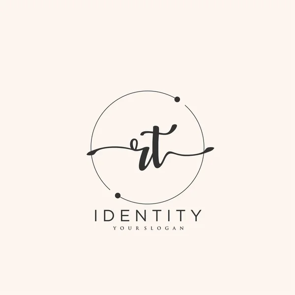 Handwriting Logo Vector Art Initial Signature Wedding Fashion Jewerly Boutique — Archivo Imágenes Vectoriales