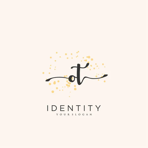 Handwriting Logo Vector Art Initial Signature Wedding Fashion Jewerly Boutique — Stok Vektör