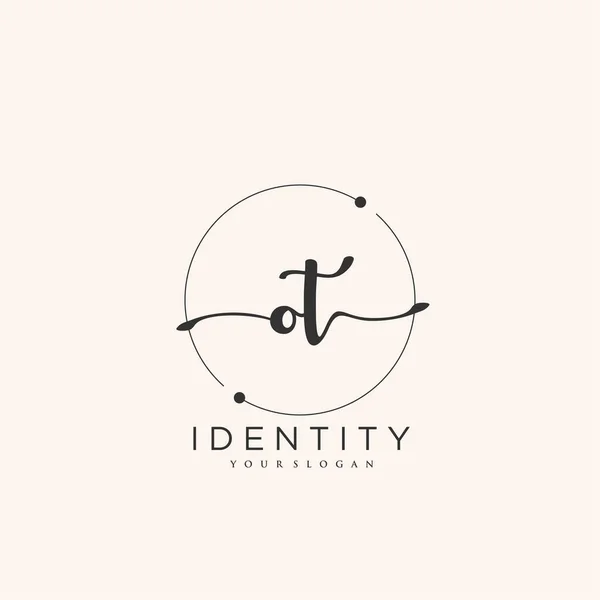 Handwriting Logo Vector Art Initial Signature Wedding Fashion Jewerly Boutique — Stockvektor