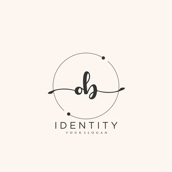 Handwriting Logo Vector Art Initial Signature Wedding Fashion Jewerly Boutique — Vector de stock