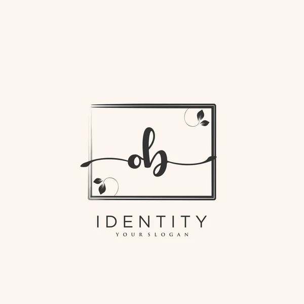 Handwriting Logo Vector Art Initial Signature Wedding Fashion Jewerly Boutique — Archivo Imágenes Vectoriales