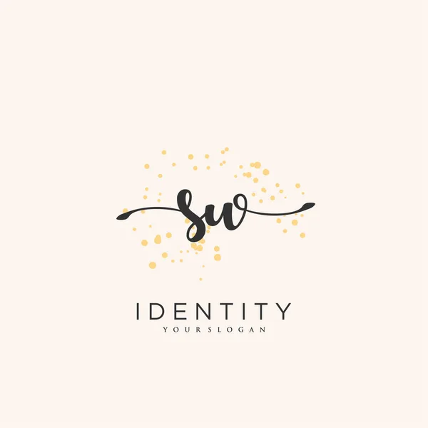 Handwriting Logo Vector Art Initial Signature Wedding Fashion Jewerly Boutique — 스톡 벡터