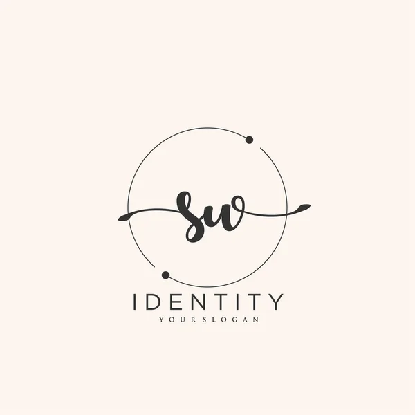 Handwriting Logo Vector Art Initial Signature Wedding Fashion Jewerly Boutique — Image vectorielle