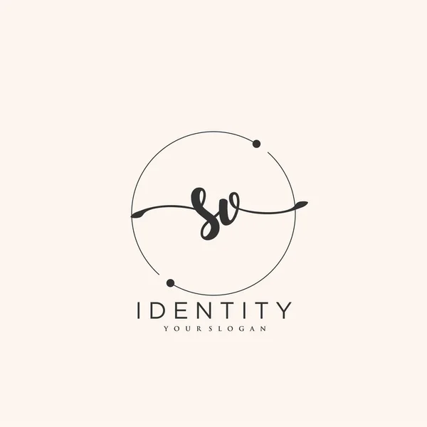 Handwriting Logo Vector Art Initial Signature Wedding Fashion Jewerly Boutique — Vector de stock