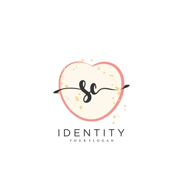 Handwriting Logo Vector Art Initial Signature Wedding Fashion Jewerly Boutique — Archivo Imágenes Vectoriales