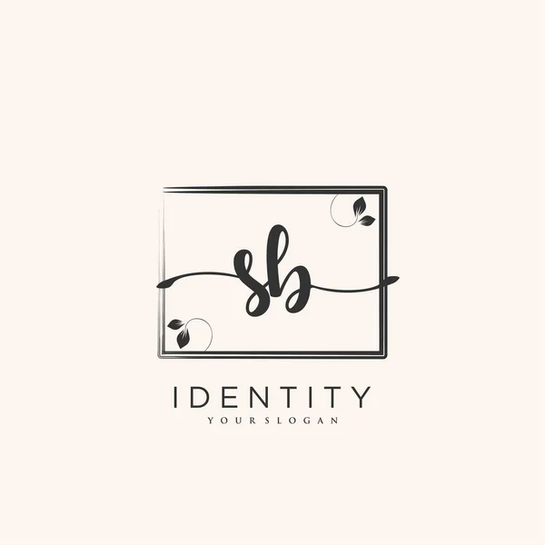 Handwriting Logo Vector Art Initial Signature Wedding Fashion Jewerly Boutique — Archivo Imágenes Vectoriales