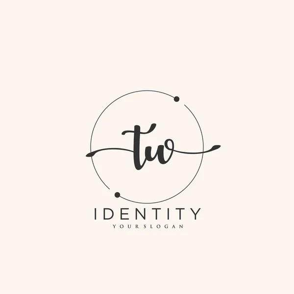 Handwriting Logo Vector Art Initial Signature Wedding Fashion Jewerly Boutique — Wektor stockowy