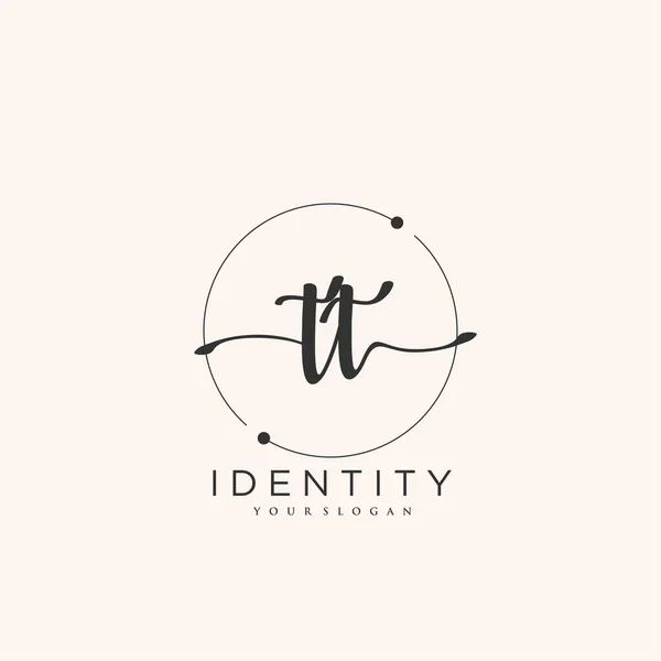 Handwriting Logo Vector Art Initial Signature Wedding Fashion Jewerly Boutique — Stok Vektör