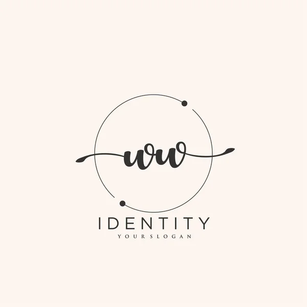 Handwriting Logo Vector Art Initial Signature Wedding Fashion Jewerly Boutique — ストックベクタ