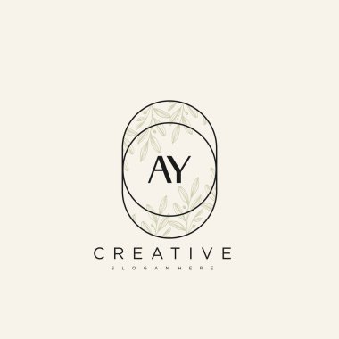 AY İlk Harf Harfi Logo Şablonu Vektör prim vektörü