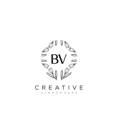 BV İlk Harf Harfi Logo Şablon Vektörü Premium Vektörü
