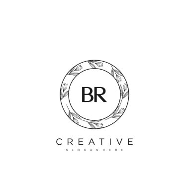 BR İlk Harf Harfi Logo Şablonu Vektör prim vektörü