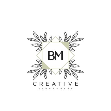 BM İlk Harf Harfi Logo Şablonu Vektör prim vektörü