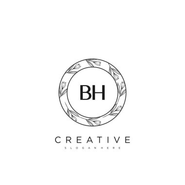 BH İlk Harf Harfi Logo Şablonu Vektör prim vektörü