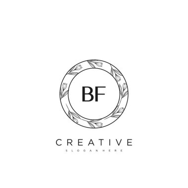 BF İlk Harf Harfi Logo Şablonu Vektör prim vektörü